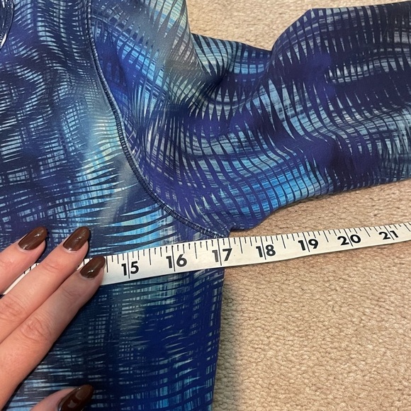 Lululemon Wunder Train Cropped Long Sleeve Shapeshifter Flux Blue Multi Size 10 - Picture 7 of 7